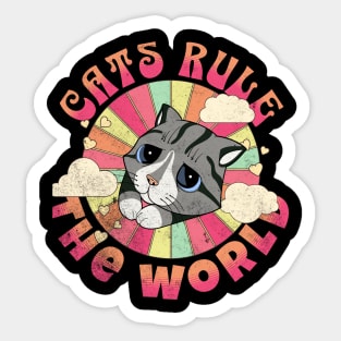 Cats Rule The World Sticker